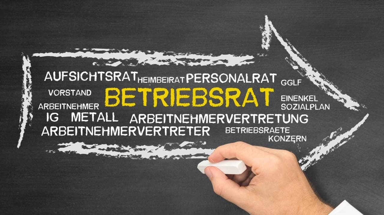 Tafel mit der Aufschrift "Betriebsrat"