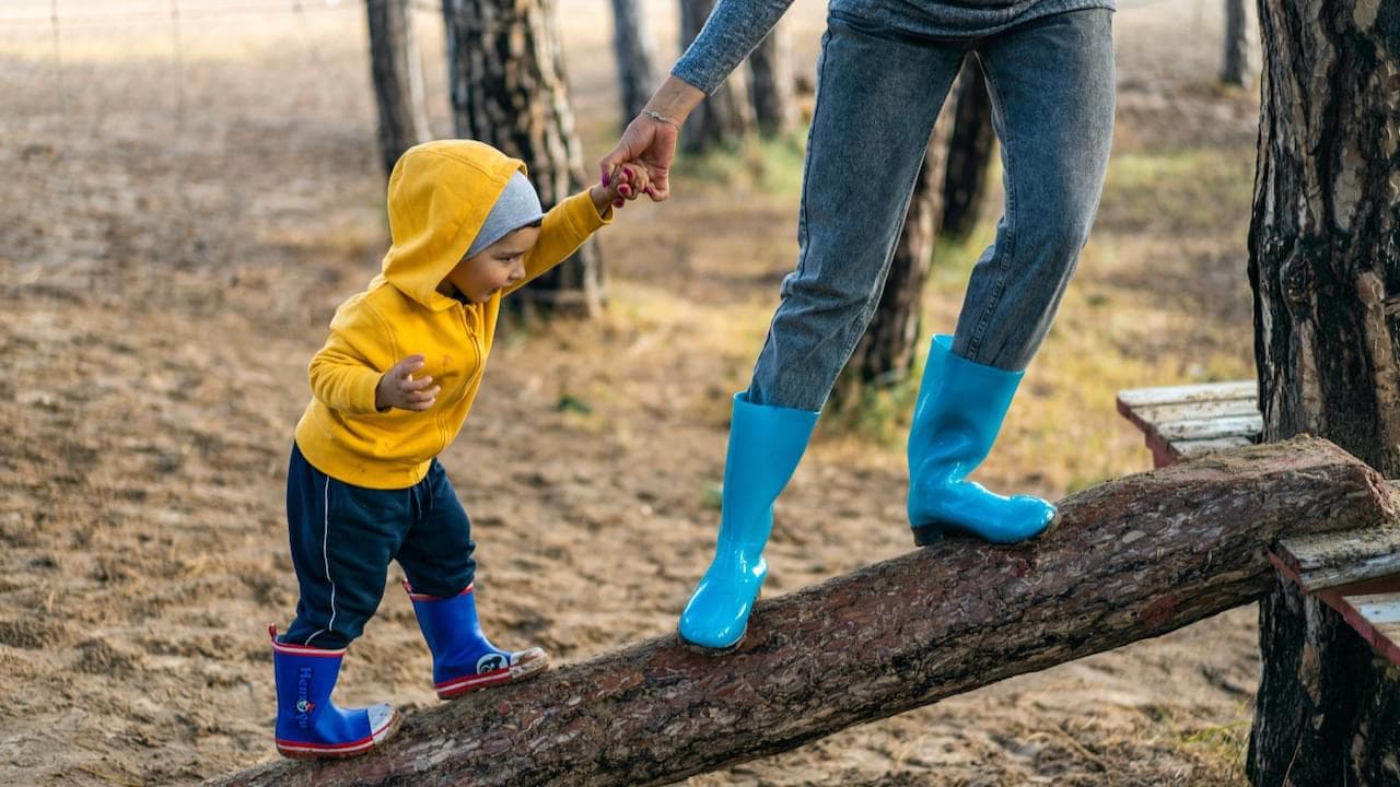 Child playing with a parent