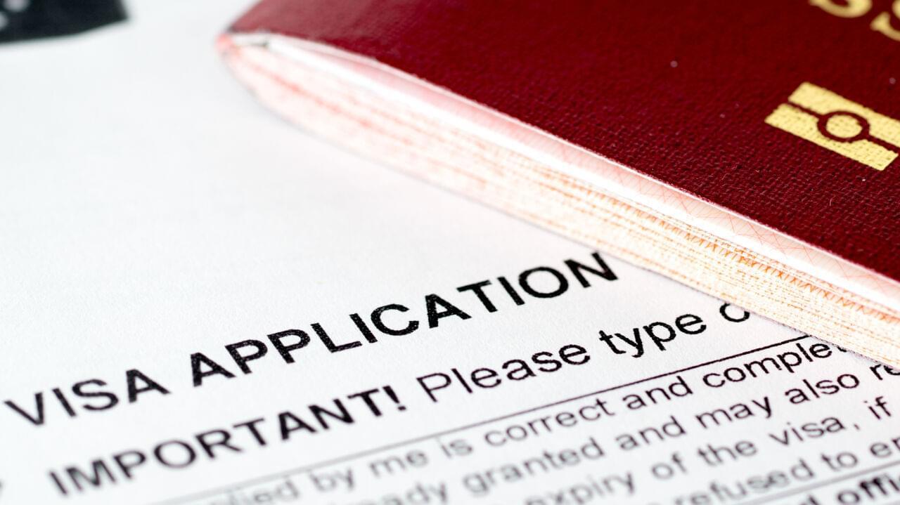 Photo of a visa application form