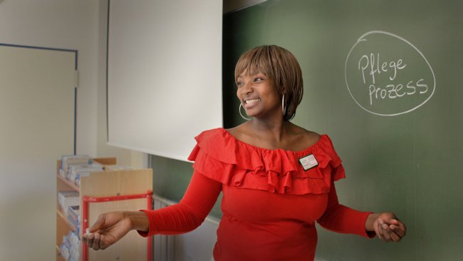 Black women in a classroom